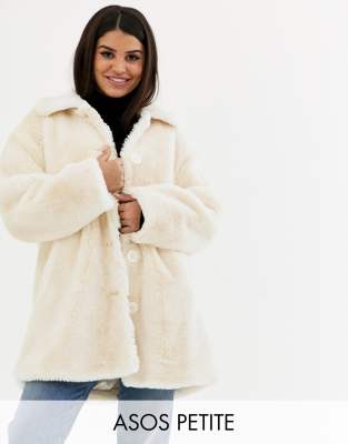 asos petite faux fur coat