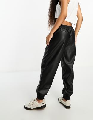 Petite faux hot sale leather joggers