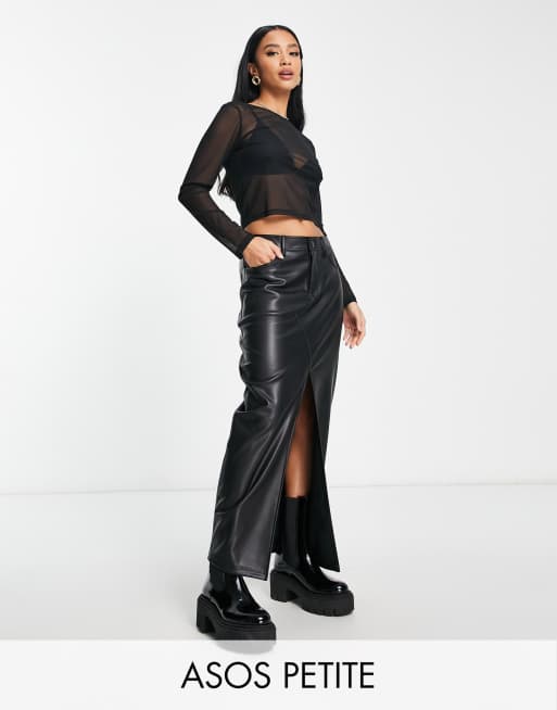 Faux leather outlet skirt asos