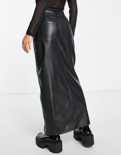 Asos petite black maxi skirt best sale