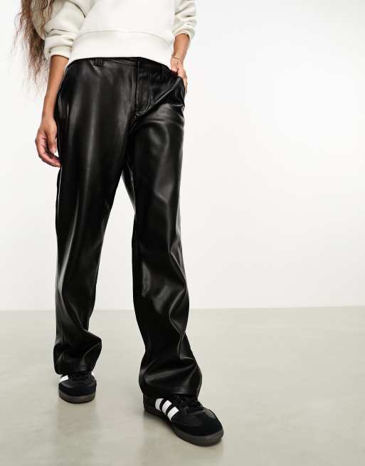 Black Vegan Leather Trouser - Petite