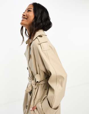 Petite leather hotsell trench coat