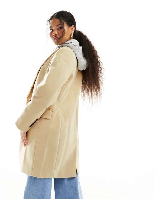 Beige fitted outlet coat