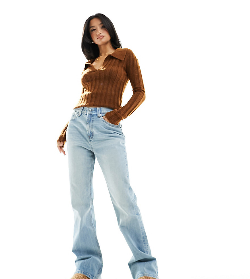 ASOS DESIGN Petite flared jeans in light blue