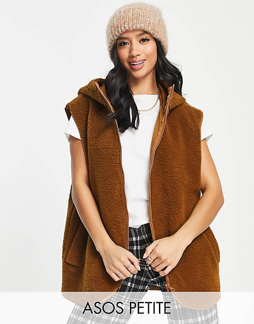 Coats & Jackets Petite fleece gilet in brown 