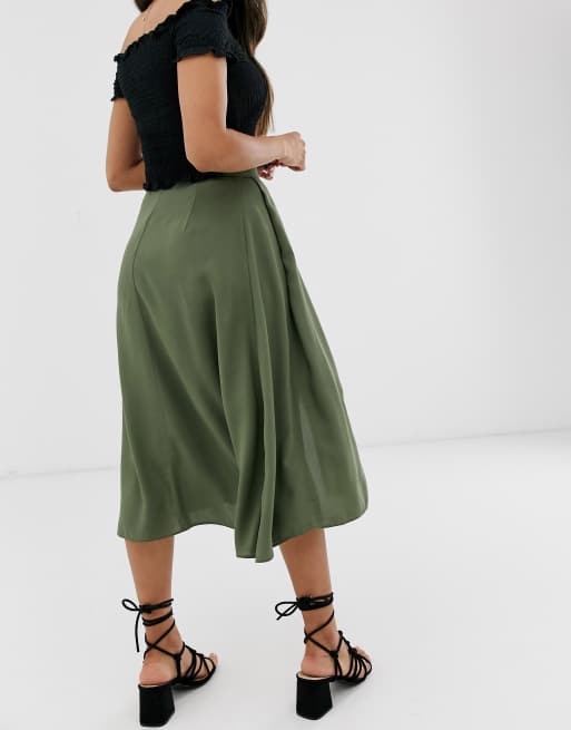 Asos design outlet floaty midi skirt