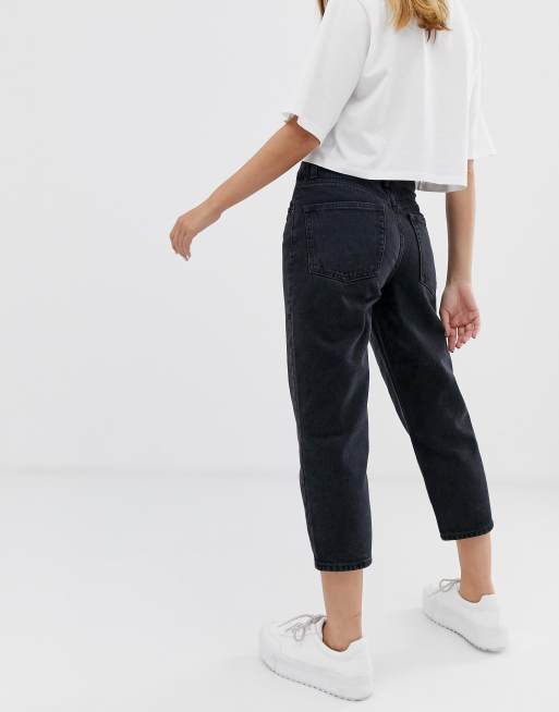 ASOS DESIGN Petite – Florence Authentic – Gerade geschnittene Jeans in verwaschenem Schwarz - BLACK, 2 von 4