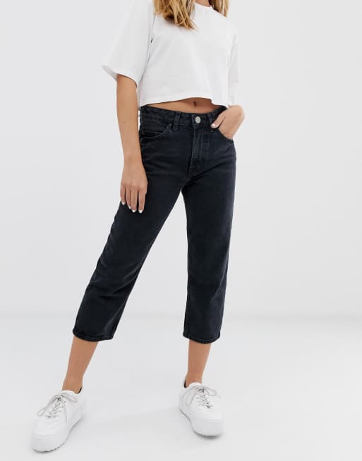 ASOS DESIGN Petite – Florence Authentic – Gerade geschnittene Jeans in verwaschenem Schwarz - BLACK, 4 von 4