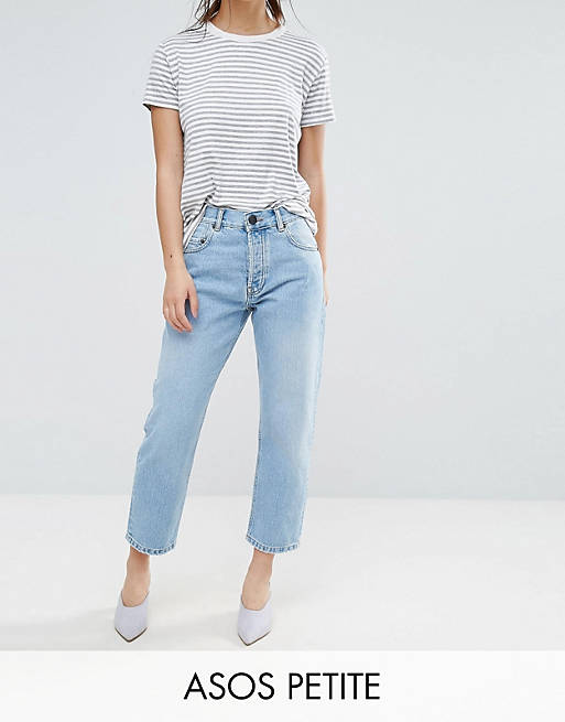 ASOS DESIGN Petite Florence authentic straight leg jeans in cambridge light mid wash
