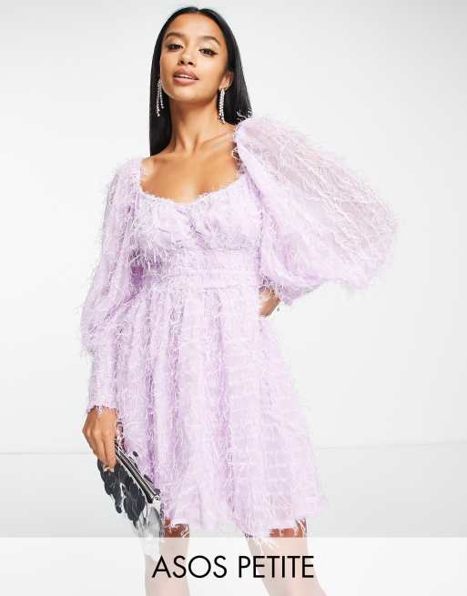 Fluffy purple dress sale