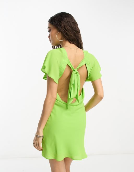 Asos green backless clearance dress