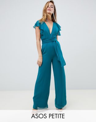 asos design flutter sleeve jumpsuit