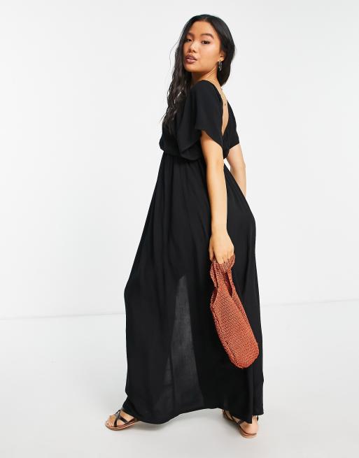 Asos black beach store dress