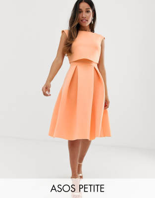 Fold back crop store top midi prom dress