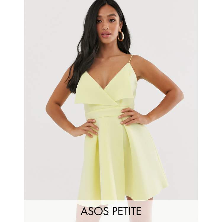 ASOS DESIGN Petite fold front skater mini dress ASOS