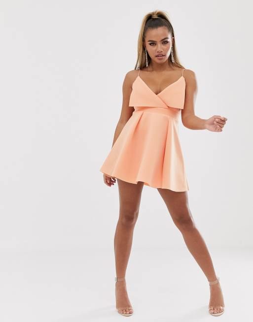 Asos design fold front outlet scuba skater mini dress