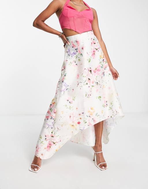 asos floral maxi skirt