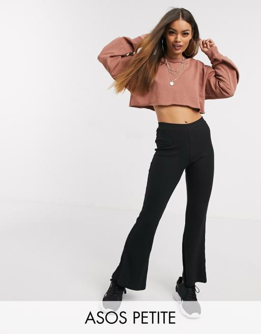 ASOS DESIGN Petite - Geribbelde flare legging