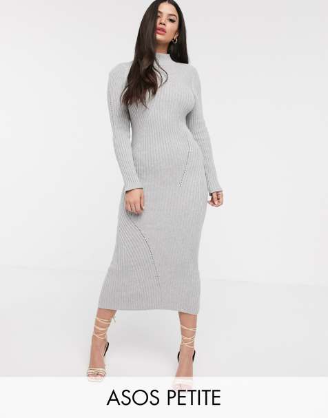 ASOS DESIGN Petite – Geripptes Maxi-Strickkleid