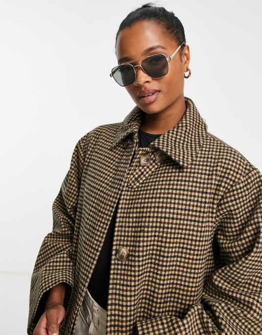 ASOS DESIGN Petite - Geruite nette boyfriend jas van wolmix, 4 van 4