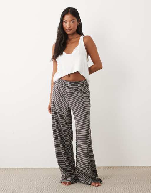ASOS DESIGN - Mix en match - Gestreepte pyjama in bruin, 6 van 6