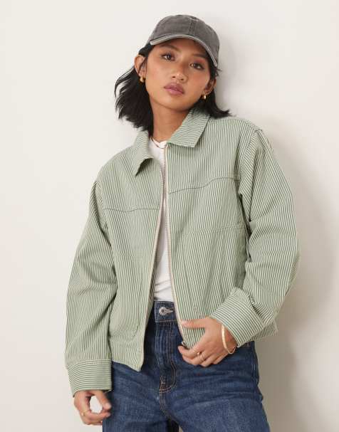 ASOS DESIGN Petite - Giacca in twill a righe con colletto - view 1