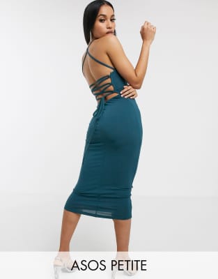 asos green backless dress