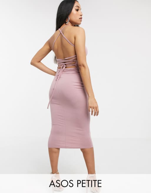 ASOS DESIGN Petite going out strappy back midi dress