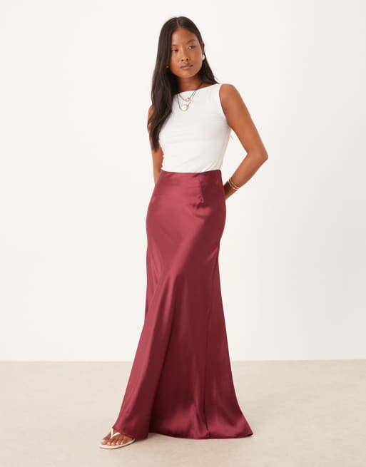 ASOS DESIGN Petite Gonna lunga voluminosa e drappeggiata color