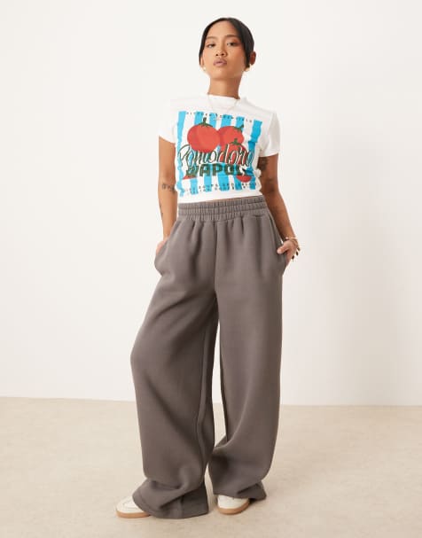 ASOS DESIGN Petite – Grå mjukisbyxor med raka ben - view 1