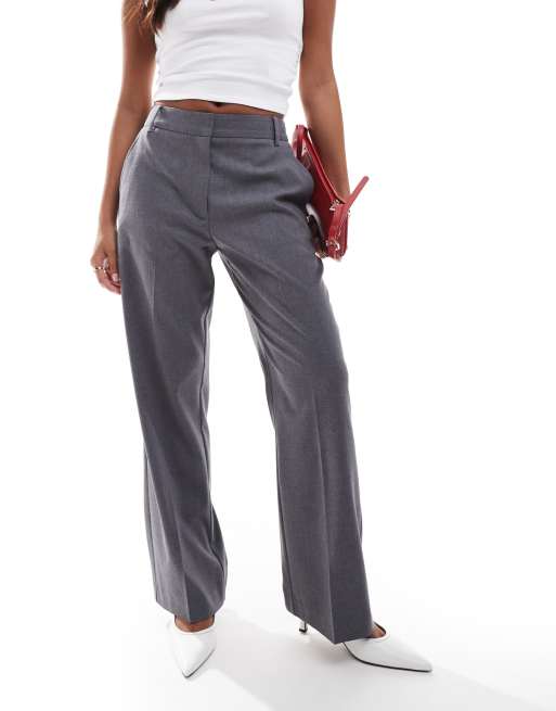 ASOS DESIGN Petite - Grå skræddersyede bukser med lige ben i slim fit, 2 af 5