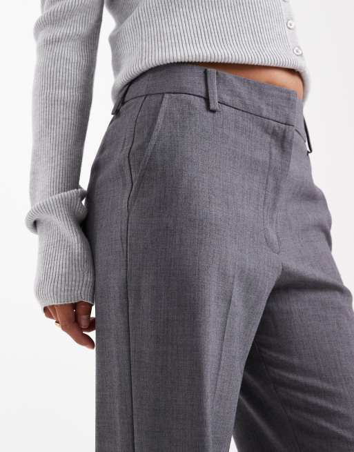 ASOS DESIGN Petite - Grå skræddersyede bukser med lige ben i slim fit, 2 af 5