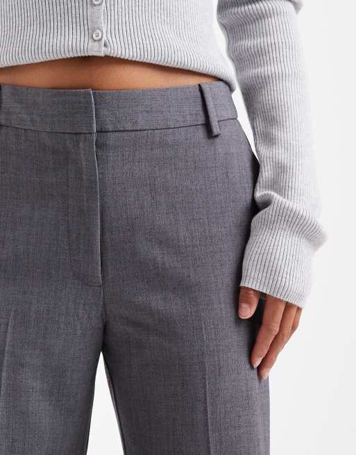 ASOS DESIGN Petite - Grå skræddersyede bukser med lige ben i slim fit, 4 af 5