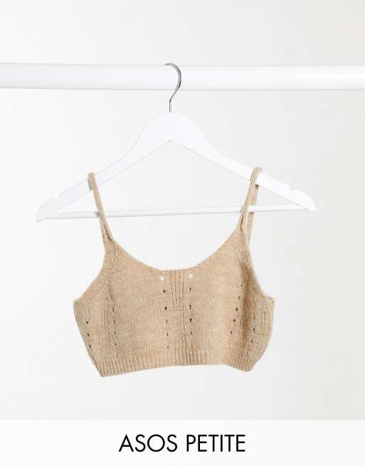 ASOS DESIGN Petite – Set mit Strickjacke und Bralette in Hellbraun, 3 von 3