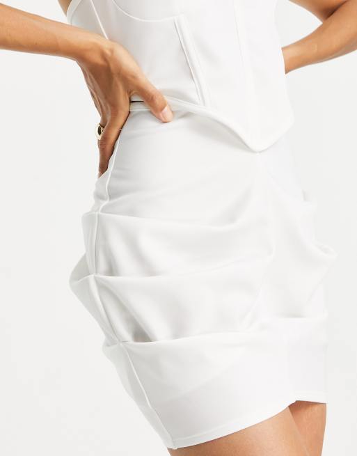 ASOS DESIGN Petite halter corset mini dress in ivory | ASOS
