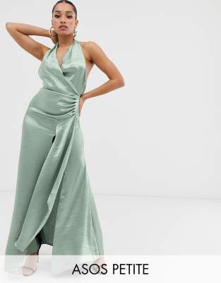 asos design halter maxi dress with split detail