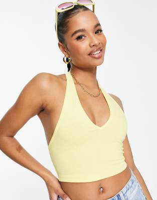 yellow crop top asos