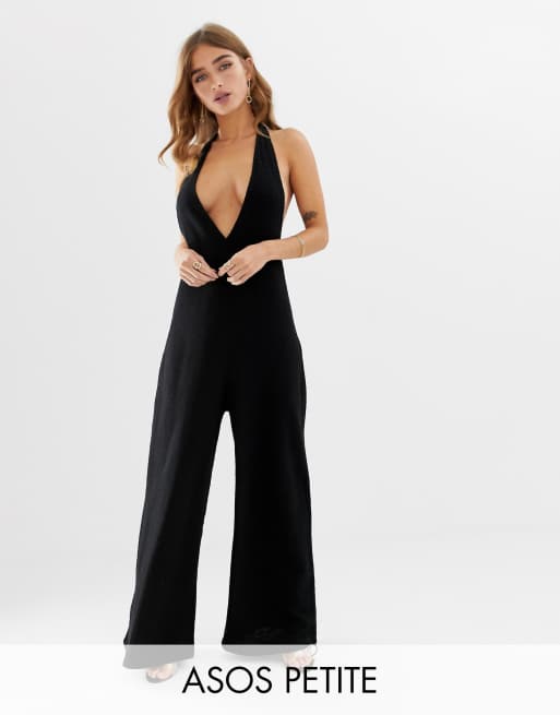 Halter Neck Kick Flare Jumpsuit