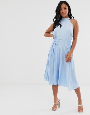 asos blue dress midi