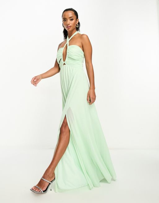 Emerald Green Dress - Off-The-Shoulder Maxi Dress - Cutout Dress - Lulus