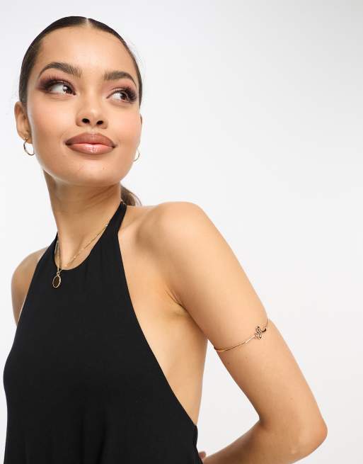 ASOS DESIGN Petite - Halterneck-maxikjole i sort, 3 af 4