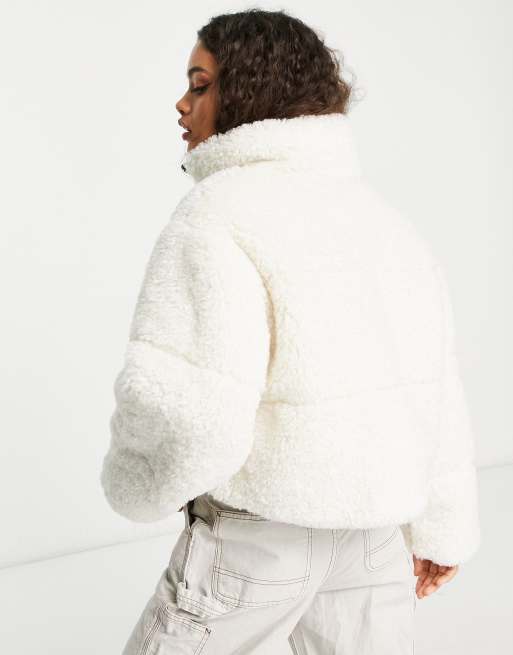 Petite Faux Fur Lined Quilted Puffer Jacket from Topshop on 21