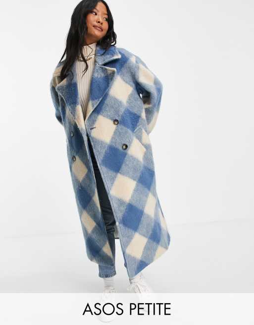 Petite checked coat best sale