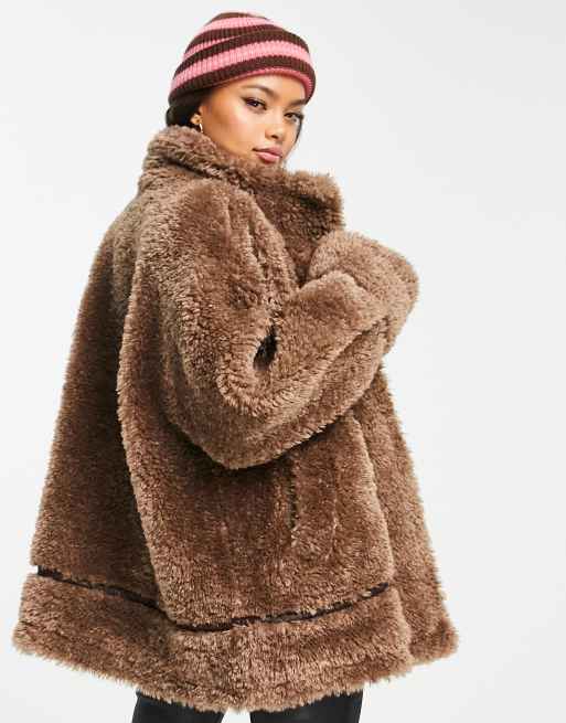 Asos design hot sale teddy coat