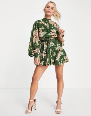 asos pleated mini dress