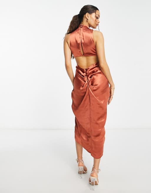 Rust petite hotsell midi skirt