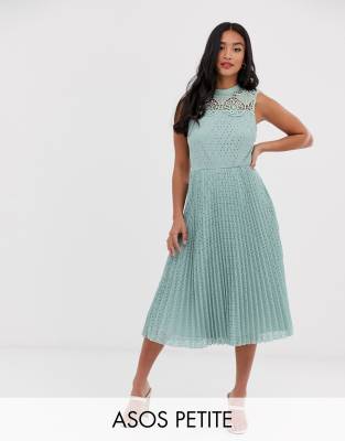 asos green pleated dress