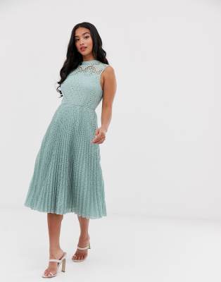 sleeveless high neck midi dress