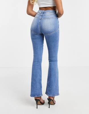 flare high rise jeans