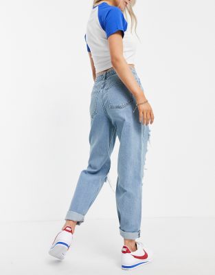 asos mom jeans ripped